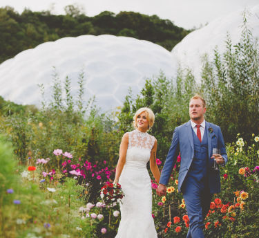 A couple getting married in the Outdoor Gardens